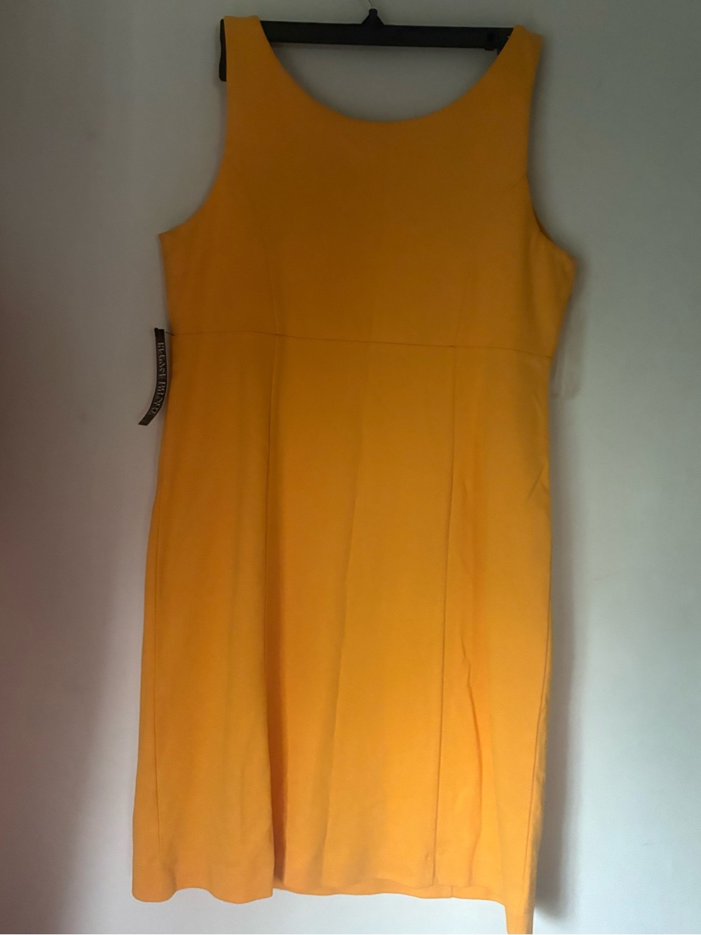 New York & Company Yellow Sleeveless Midi Shift Dress